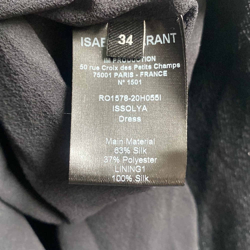 NEW Isabel Marant Issolya dress puff sleeve draped black dress - Picture 10 of 10